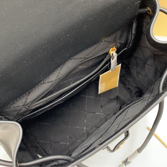 Michael Kors Phoebe 35F2G8PB2B Flap Drawstring Backpack 
Black 
NWT - Picture 8 of 16